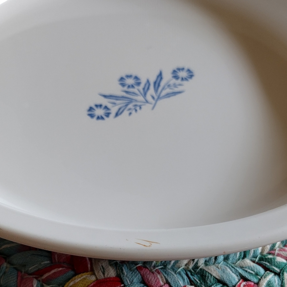 Corning Ware Cornflower Blue Pie Plate P-309 White 9 Inch - Picture 5 of 6